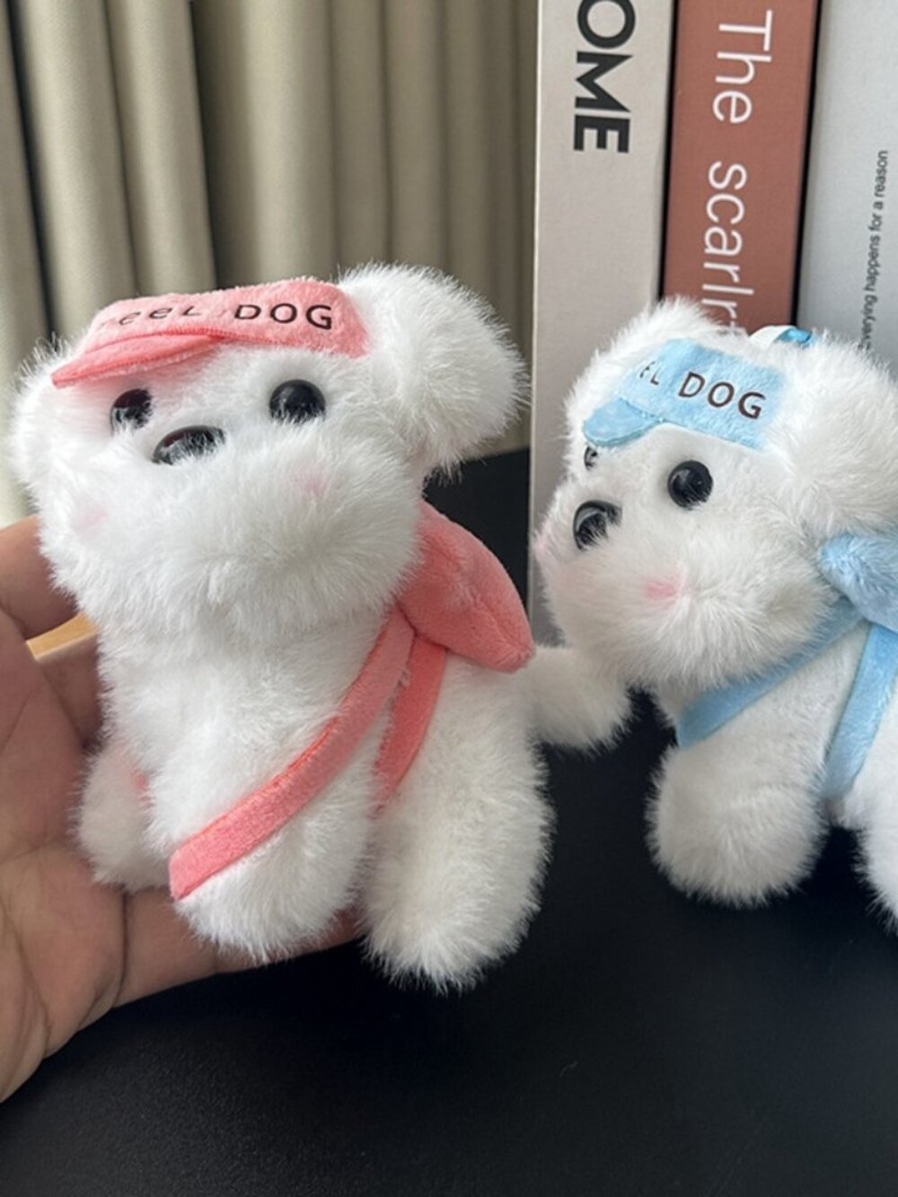 ✨Cute Plush Dog Keychain With Hat & Mini Backpack Bag Charm